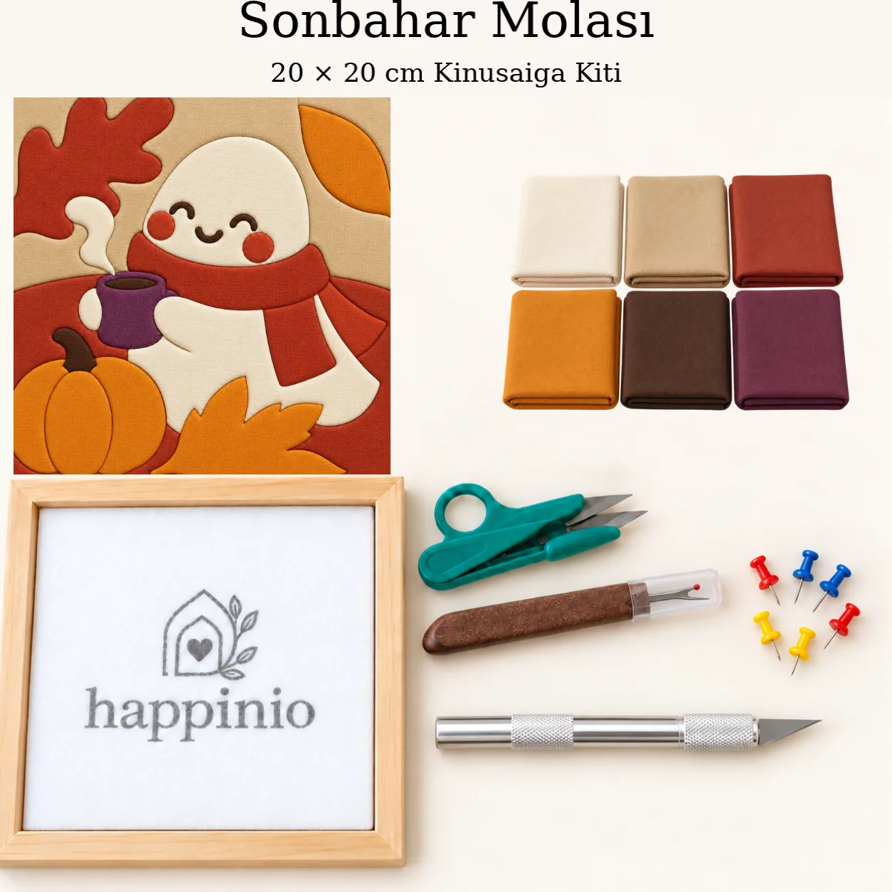 Sonbahar Molası Kinusaiga Kiti – 20×20 cm