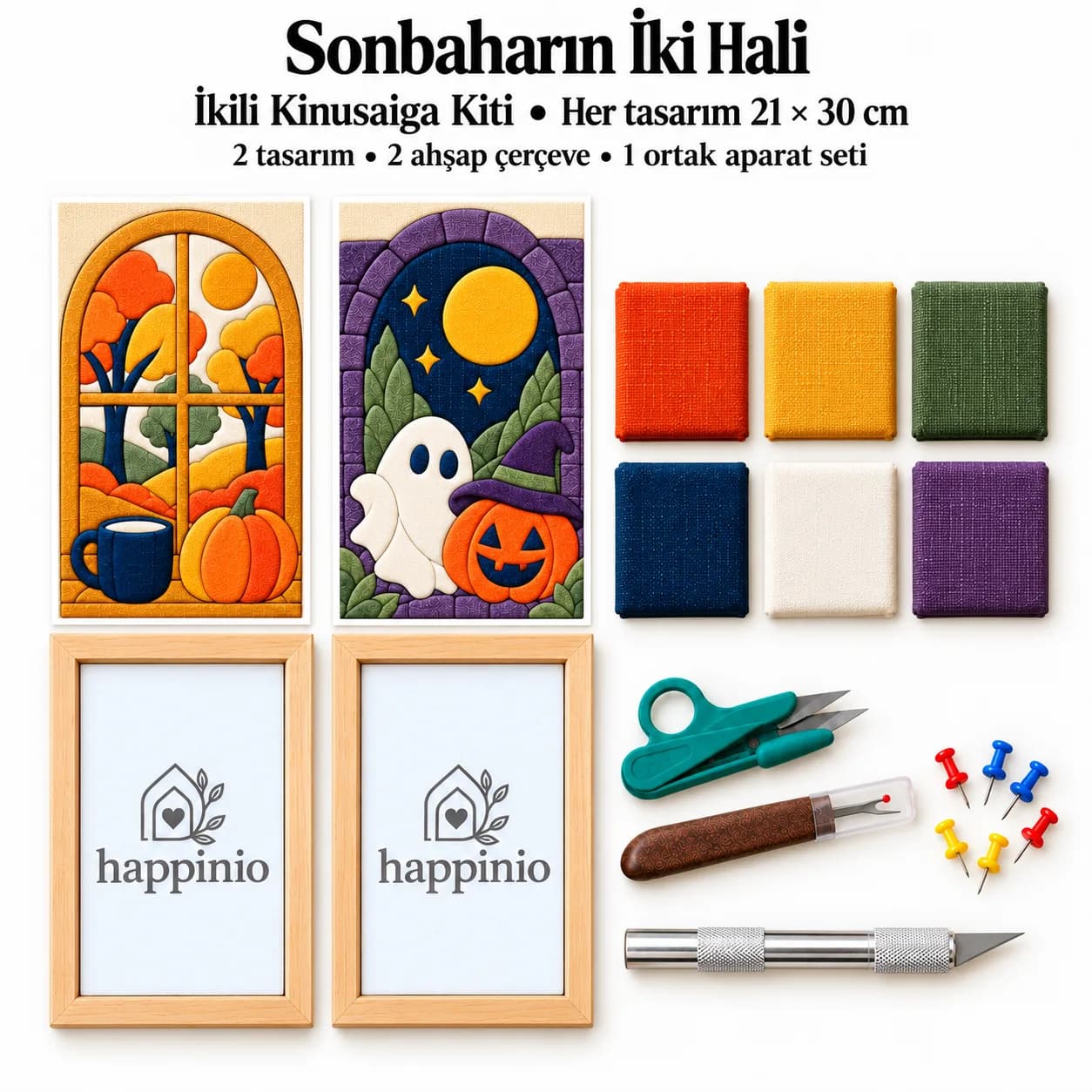 Sonbaharın İki Hali İkili Kinusaiga Kiti - 2 Adet · Her Biri 21×30 cm