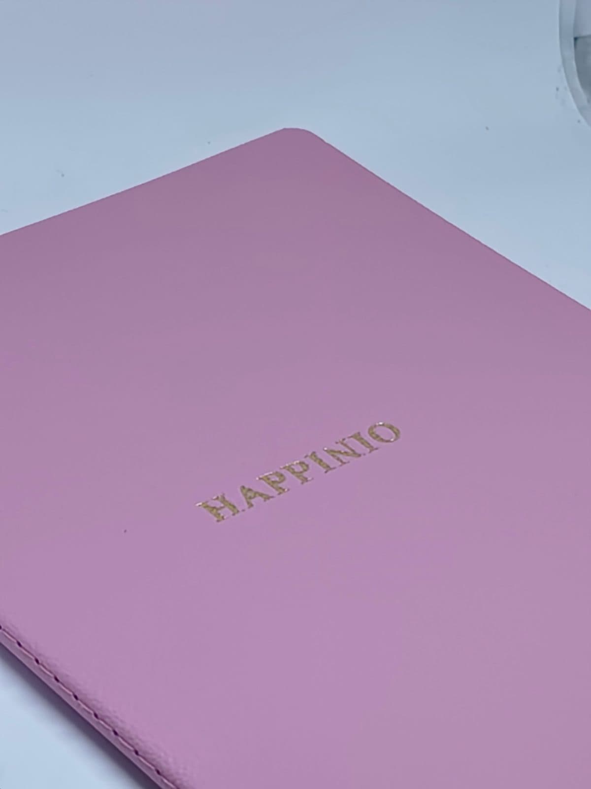 Vegan Deri Çizgili Defter - Pembe