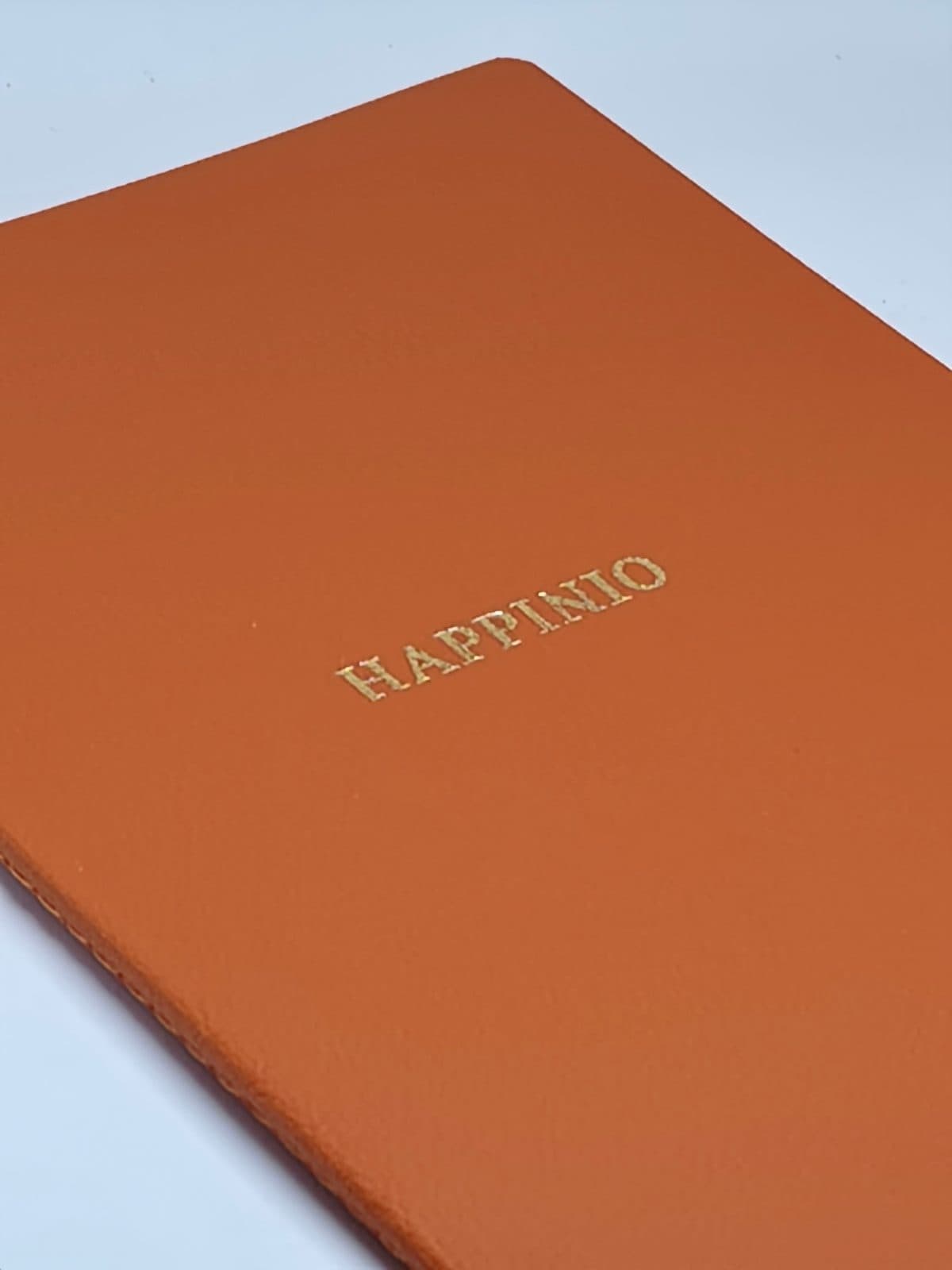 Vegan Deri Çizgili Defter - Turuncu