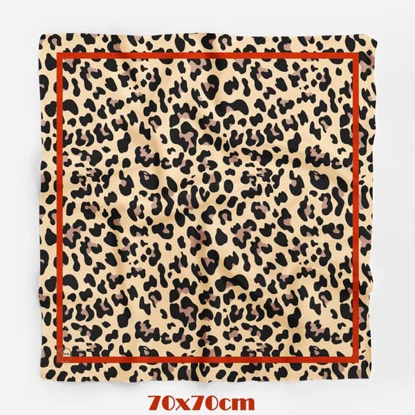 Tua İpek Vahşi Cazibe Leopar Bandana 70×70 cm