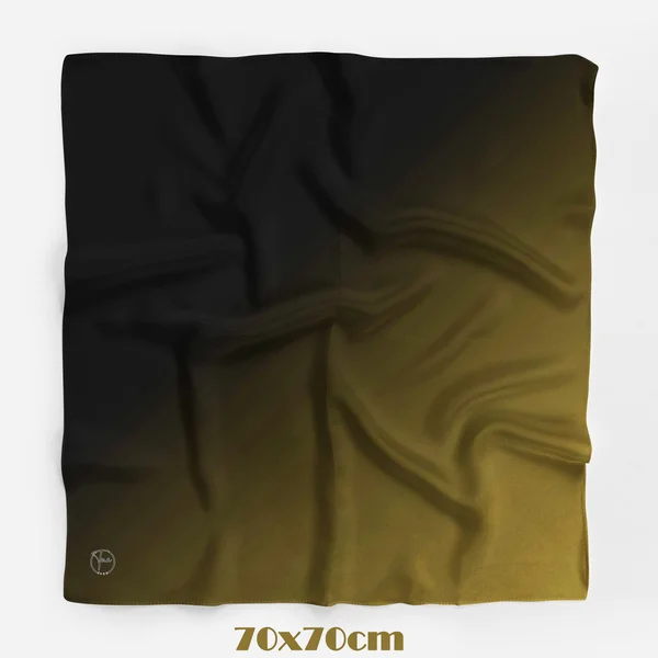Tua İpek Nüans Hardal Siyah Bandana 70×70 cm