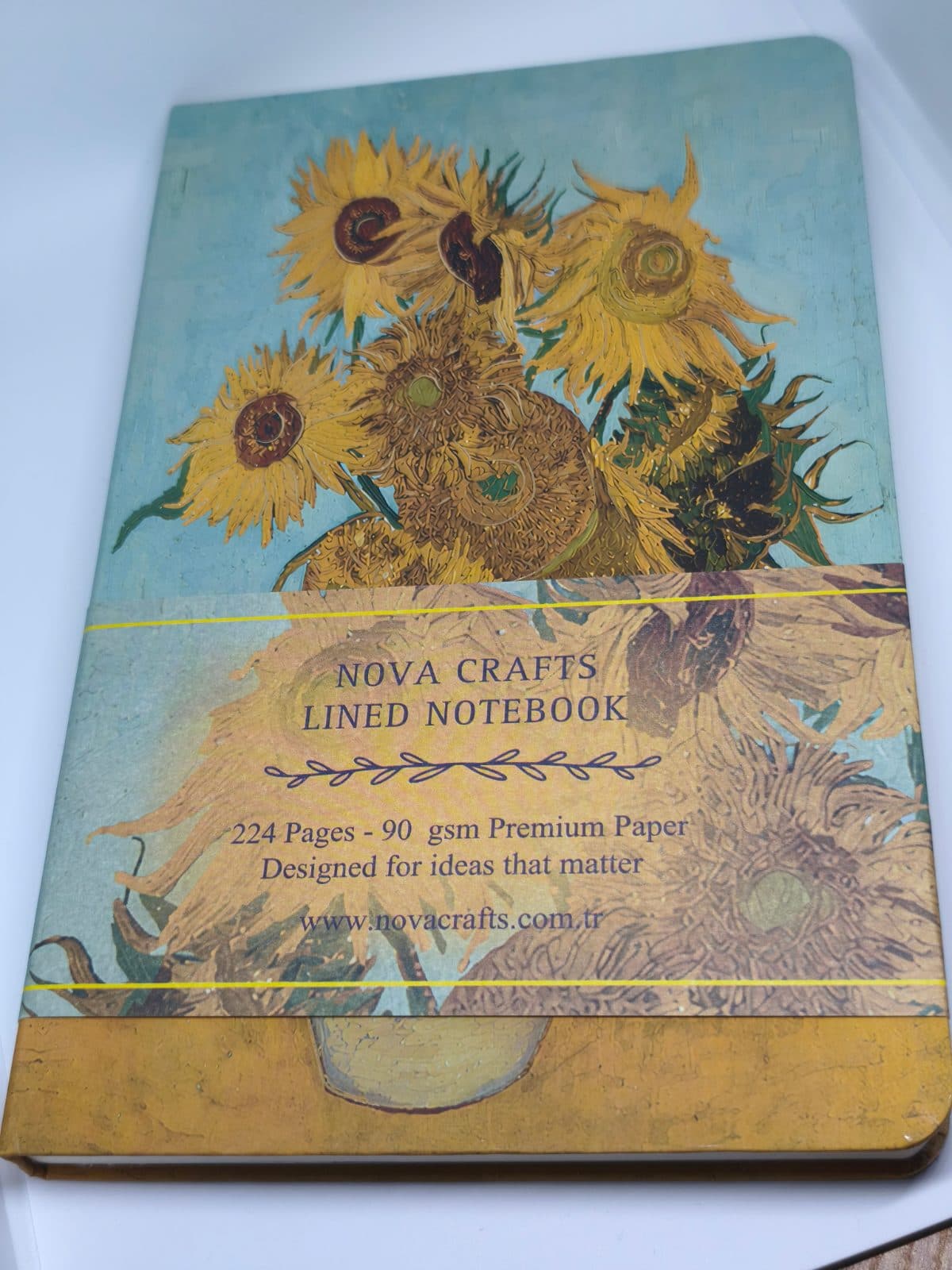Van Gogh Ayçiçekleri A5 Yaldızlı Çizgili Defter