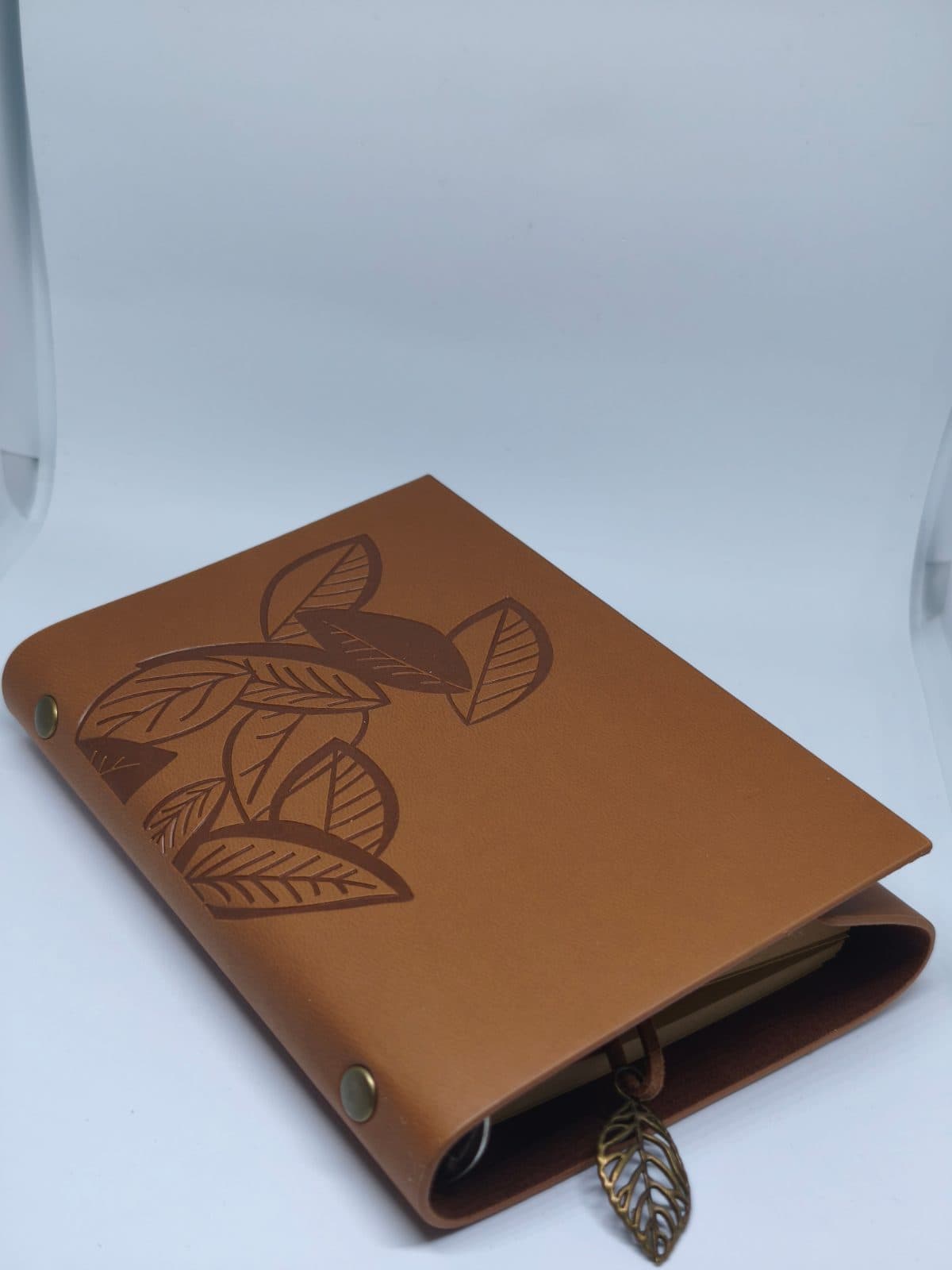 Siyah Yapraklı Deri Defter ve Kalem Seti