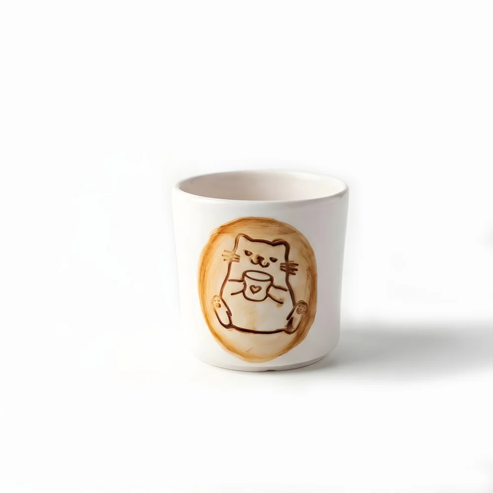 Kiel Ceramic Kitty Loves Espresso Seramik Kupa