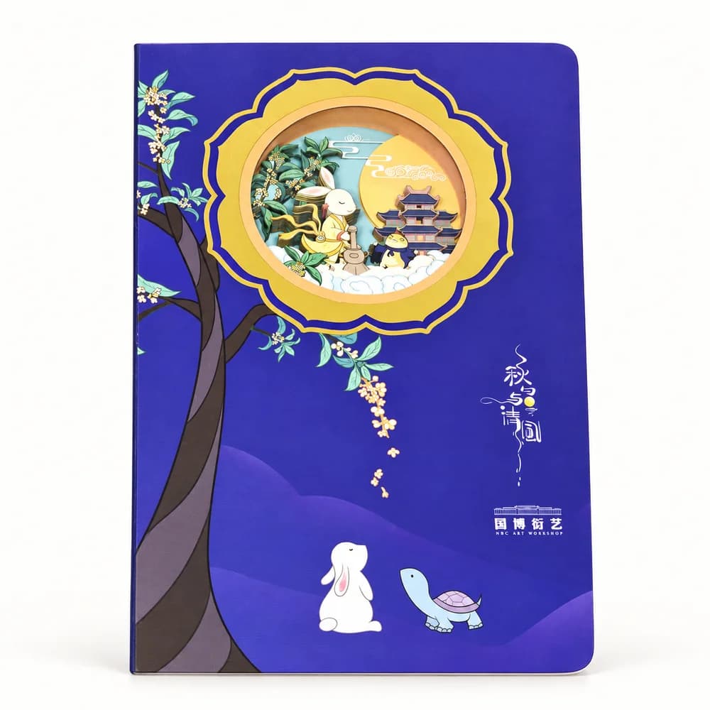 Uzak Doğu Tavşan ve Kaplumbağa Temalı 3D Diorama Defter A5, 80 Yaprak