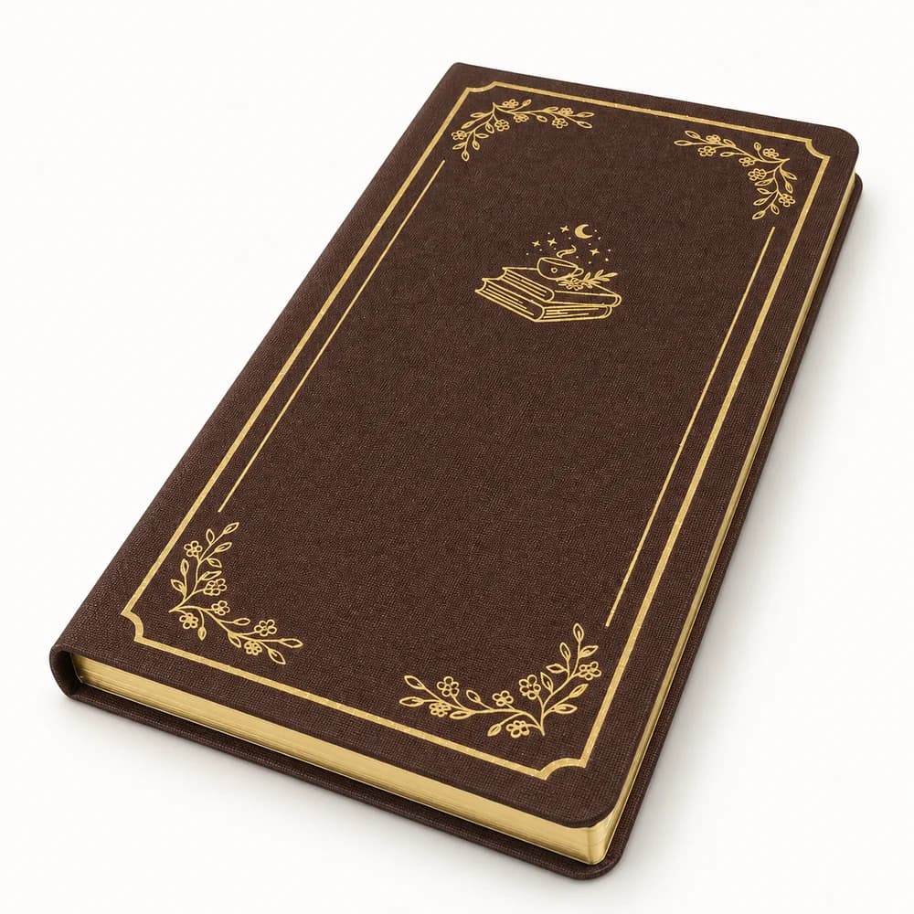 Fairytale Kahveli Noktalı Keten Defter 10x20 cm