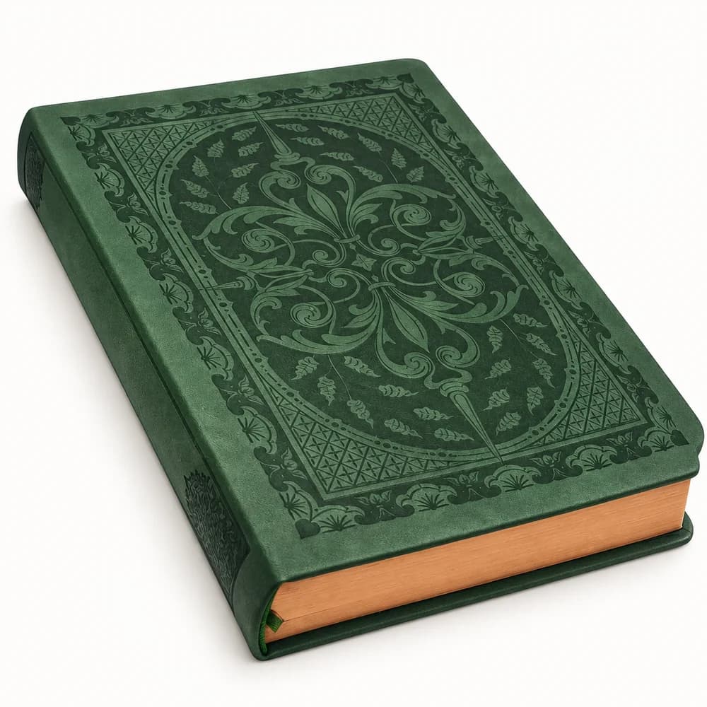 Forest Green Kabartmalı Kitap Gibi Çizgili Defter