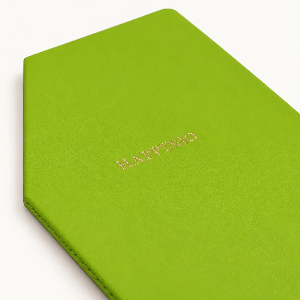 Vegan Deri Çizgili Defter - Fıstık Yeşili