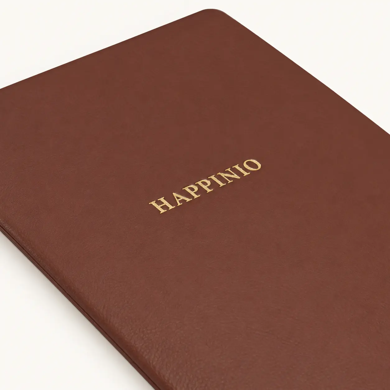 Vegan Deri Çizgili Defter - Kahverengi