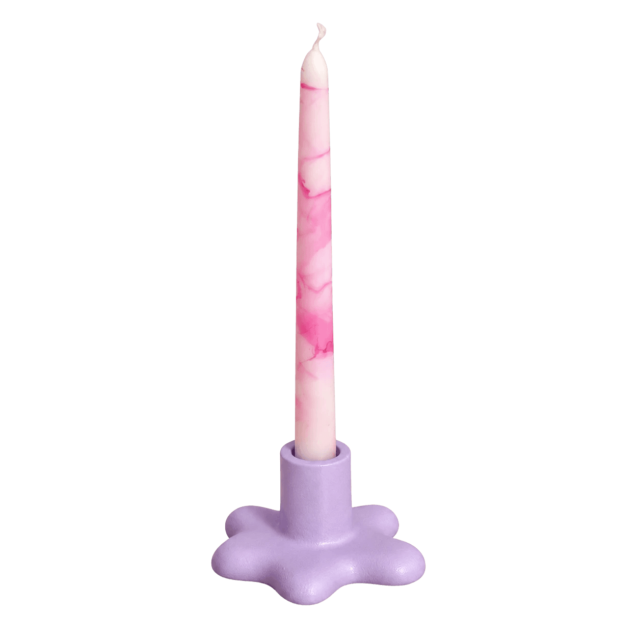 El Yapımı Lila Mumluk ve Pembe Mum