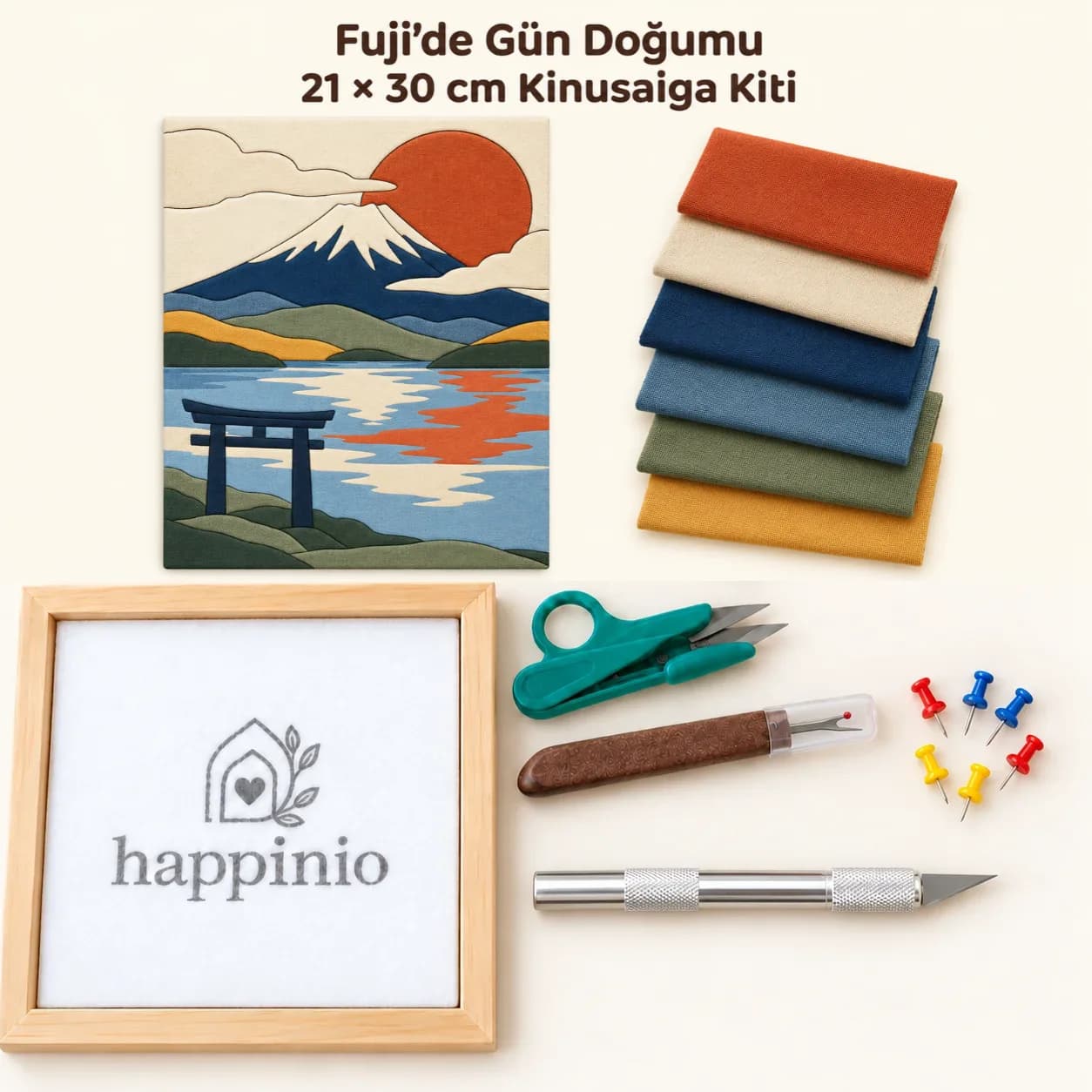 Fuji’de Gün Doğumu Kinusaiga Kiti - 21×30 cm