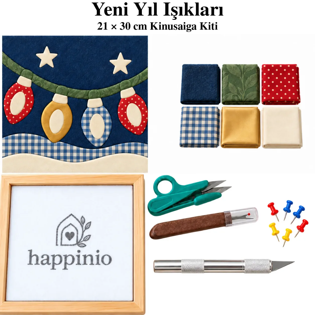 Yeni Yıl Işıkları Kinusaiga Kiti - 21×30 cm