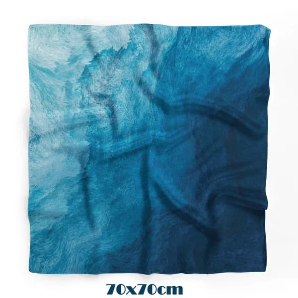 Tua İpek Derin Okyanus Mavi Bandana 70×70 cm