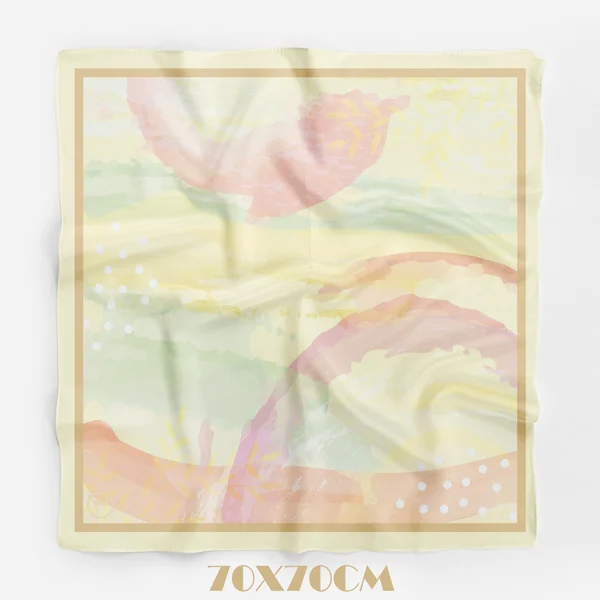Tua İpek Peri Tozu Sarı Krem Bandana 70×70 cm