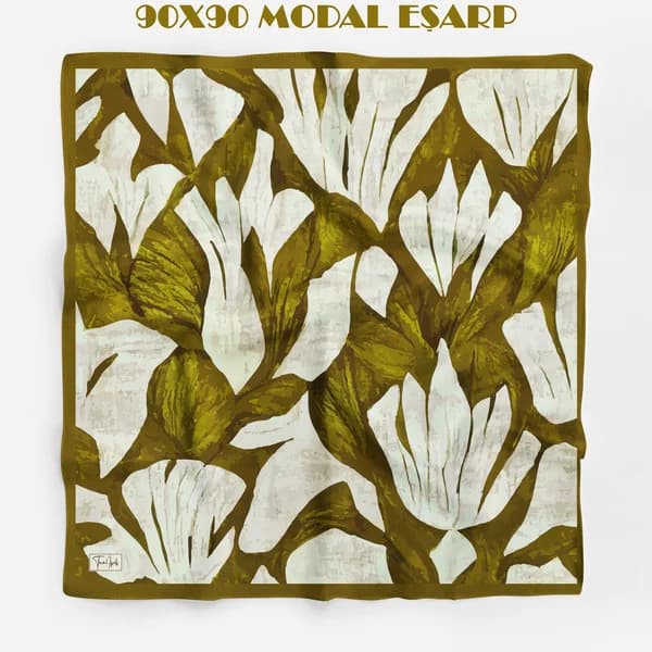 Tua İpek Mira Haki Modal Eşarp 94×94 cm