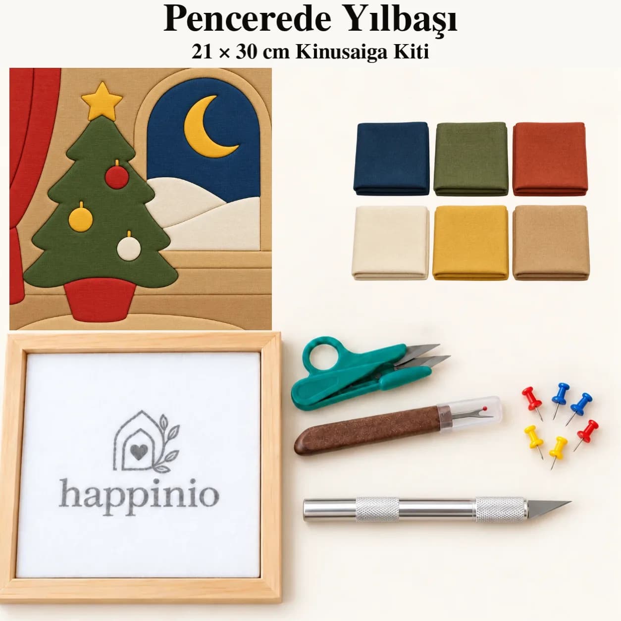 Pencerede Yılbaşı Kinusaiga Kiti - 21×30 cm