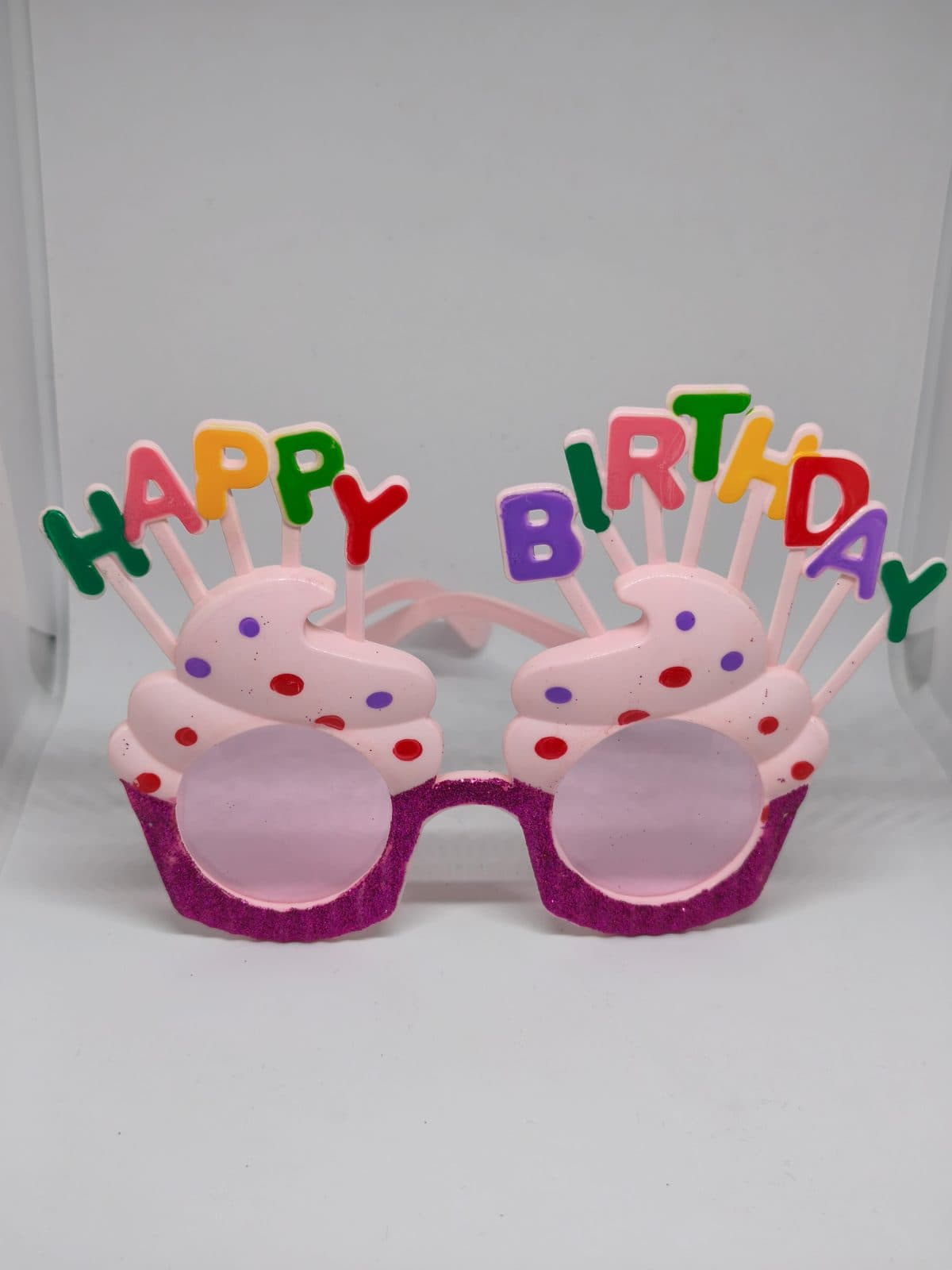 Happy Birthday Beyaz Fuşya Parti Gözlüğü