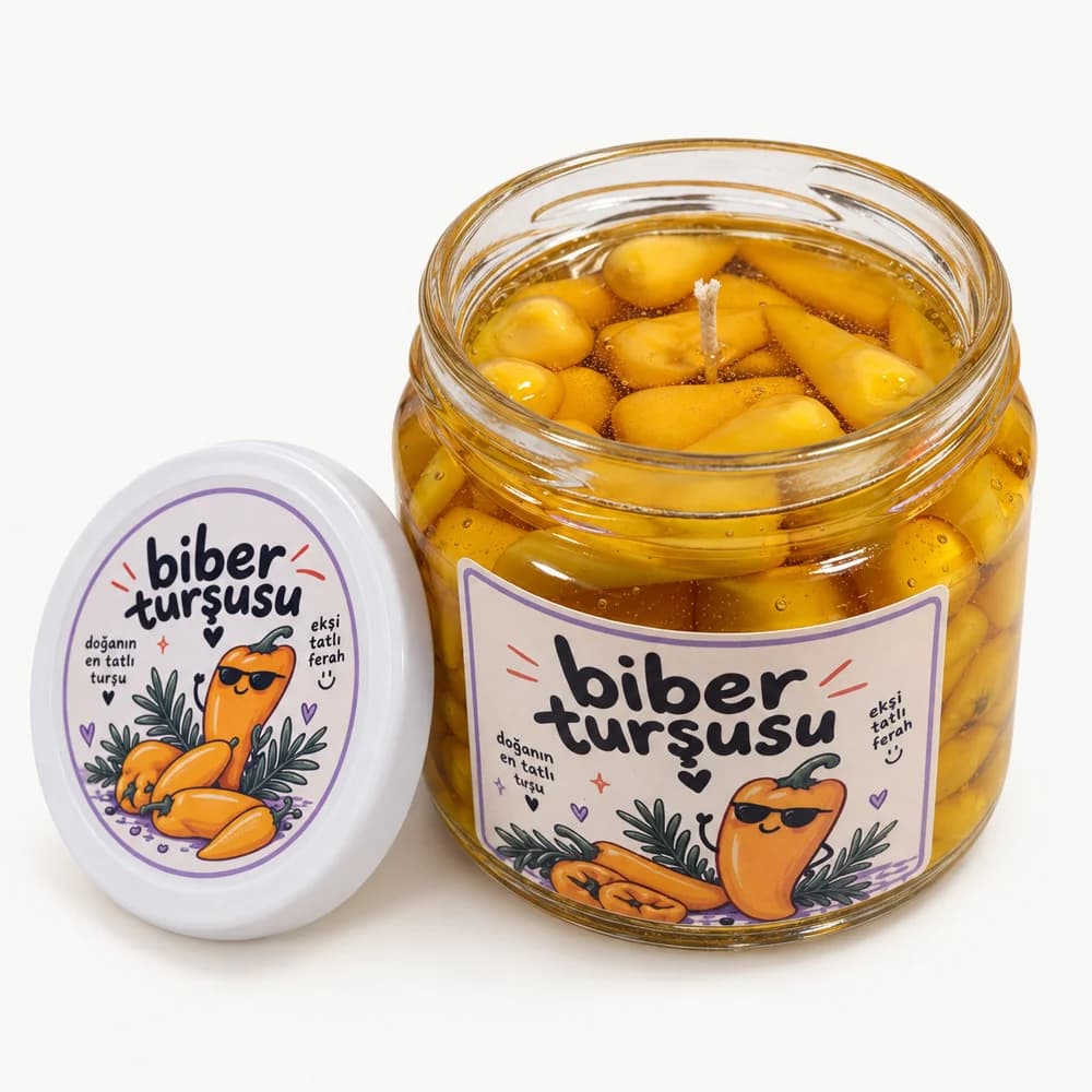 Magic Nova Candle Biber Turşusu Tasarımlı El Yapımı Soya Mum