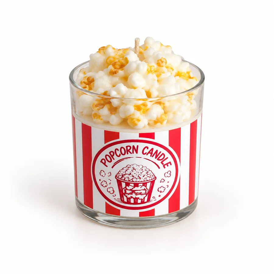 Magic Nova Candle Patlamış Mısır Tasarımlı El Yapımı Soya Mum