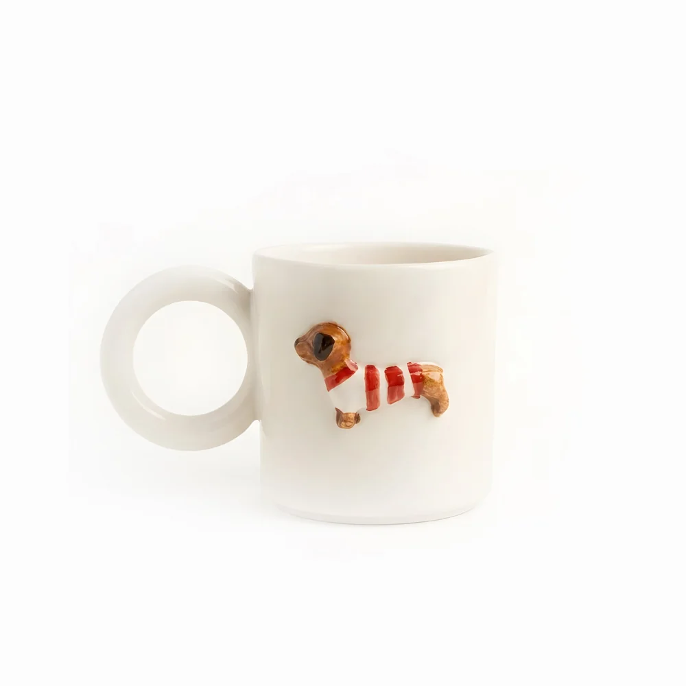 Kiel Ceramic Dakhund Köpek Figürlü Seramik Kupa