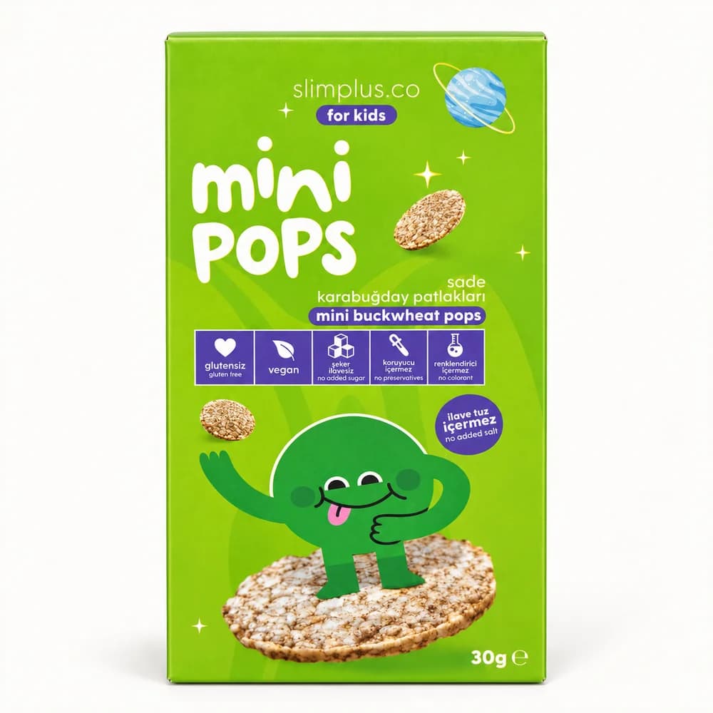 SlimPlus Mini Pops Karabuğday Patlakları 30 g