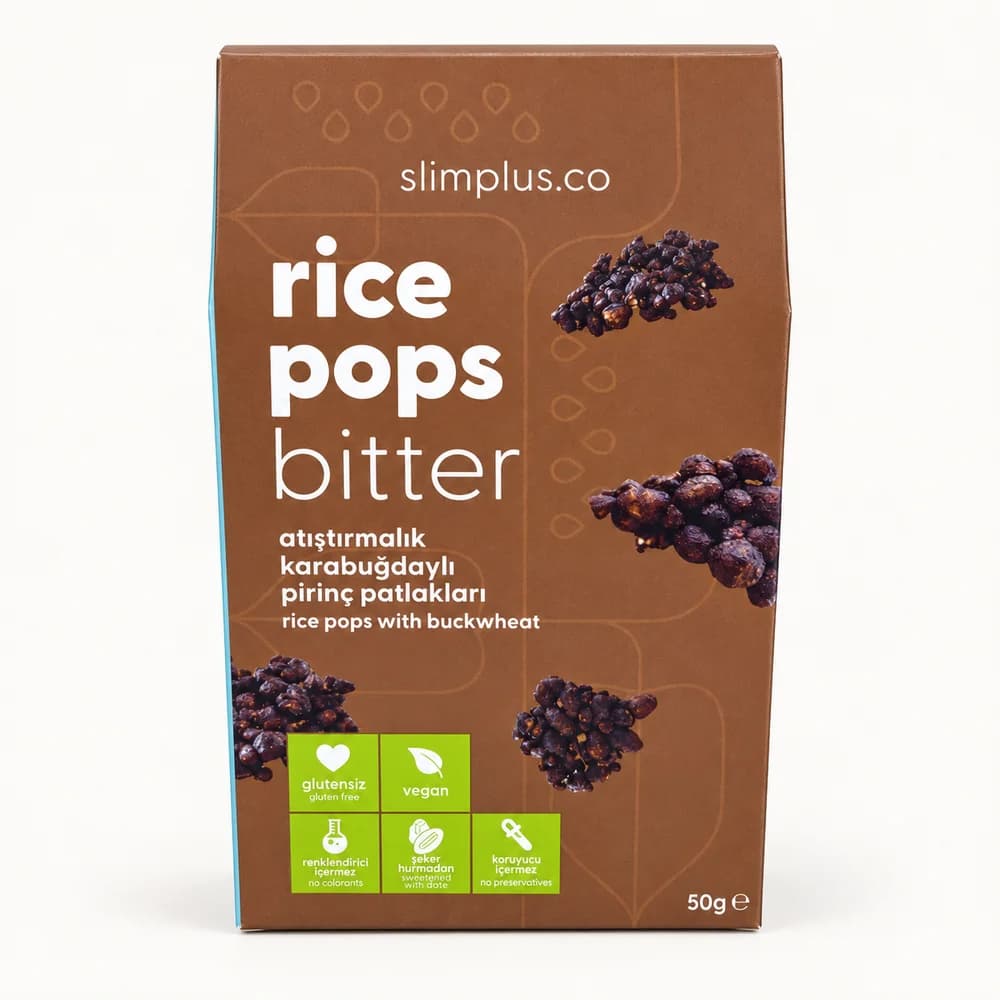 SlimPlus Rice Pops Bitter Karabuğdaylı Pirinç Patlakları 50 g