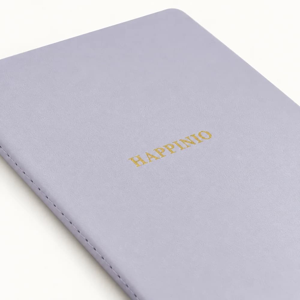 Vegan Deri Çizgili Defter - Lila
