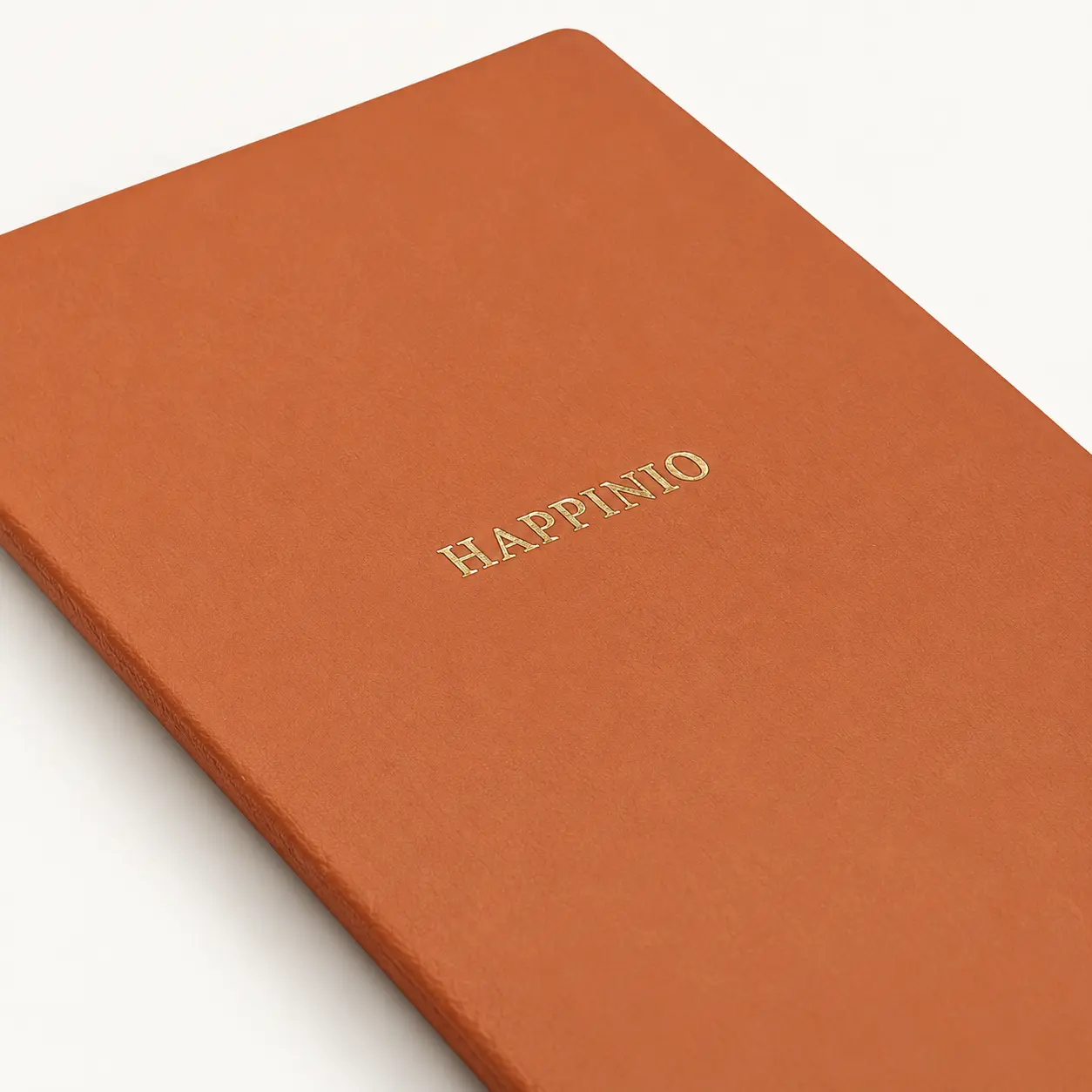 Vegan Deri Çizgili Defter - Turuncu